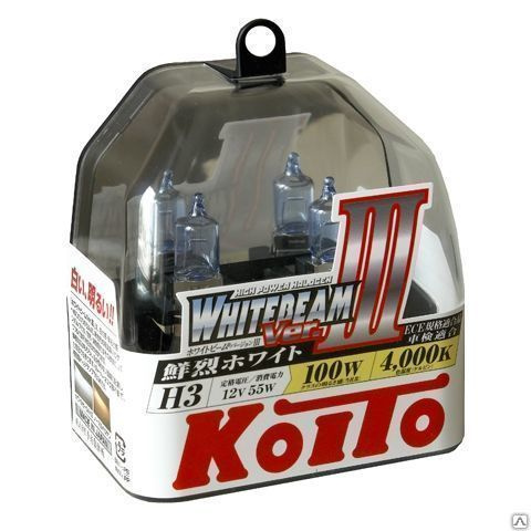 Высокотемпературные галогенные лампы Koito Whitebeam III H3 12V 55W (100W)