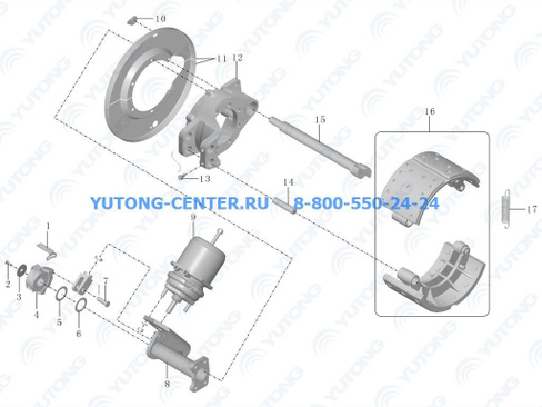 Пыльник заднего тормоза YUTONG ZK6129 (2411-00141)