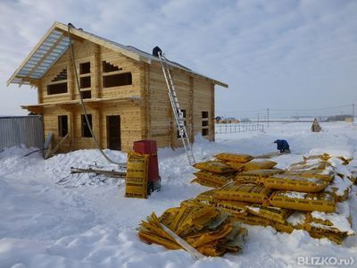 Утепление фасада дома деревянного Эковатой Экстра