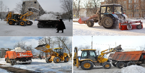 Механизированная уборка снега с придомовых территорий в Нижнем Новгороде