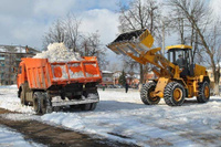 Уборка дорог от снега техникой ковш+ щетка