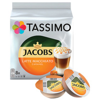 Кофе в капсулах JACOBS Latte Macchiato Caramel для кофемашин Tassimo 8 порций 16 капсул 8052186