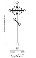 Крест кованый с элементами декоративной трубы №12