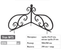 Уголок могильного ограждения из декоративной трубы Т5