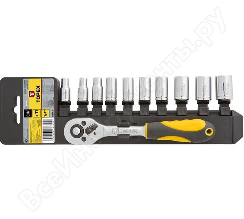 НАБОР ГОЛОВОК ТОПЕКС 1/4" 11шт.