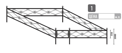 Сварная оградка ритуальная №1