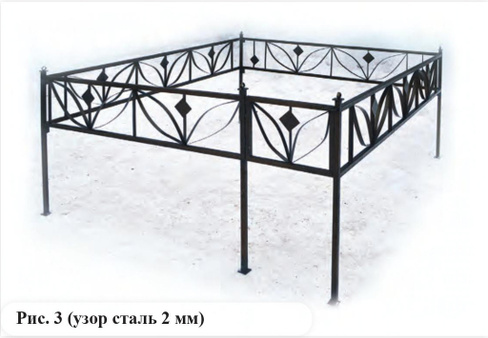 Сварная оградка ритуальная №3