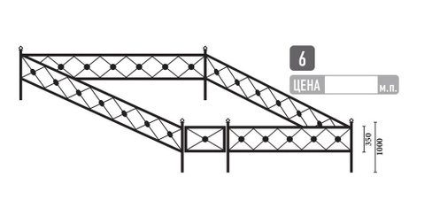 Сварная оградка ритуальная №6