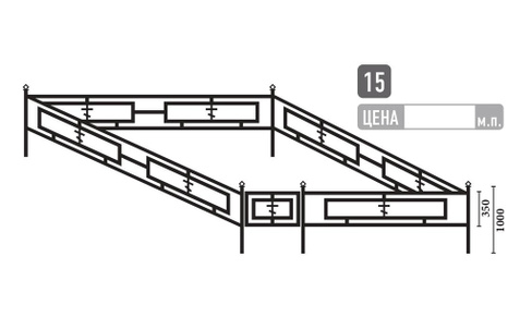 Сварная оградка ритуальная №15