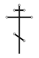 Крест ритуальный кованый №1, стойка 40х20 мм, перекладины 40х20 мм