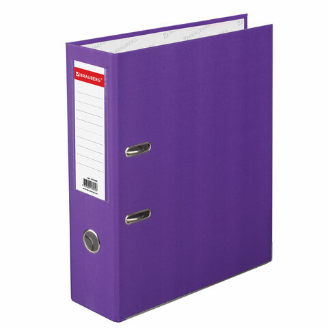 Папка-регистратор BRAUBERG с покрытием из ПВХ 80 мм с уголком фиолетовая удвоенный срок службы 227200