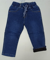Утепленные джинсы для мальчика на завязках, флис