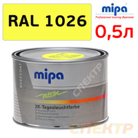 Краска флуоресцентная MIPA RAL 1026 желтая 0,5л 222301026