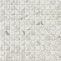 Мозаика Lavelly Smalta мрамор белый стеклянная 311х311х4,9 мм матовая