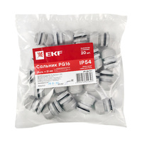 Сальник EKF PROxima PG 16 для кабеля диаметром 10-14 мм IP54 пластиковый серый (20 шт.) (plc-pg-16-r)
