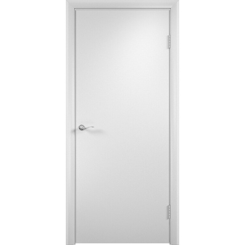 Дверь межкомнатная 720х2036 мм финишпленка белая глухая с притвором с замком Verda ДПГ