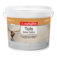 Штукатурка декоративная L'impression Tufo base Calce Травертин белая 7 кг