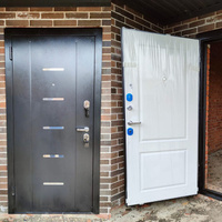 Входная дверь металлическая Гарда 7,5 см велюр белый софт