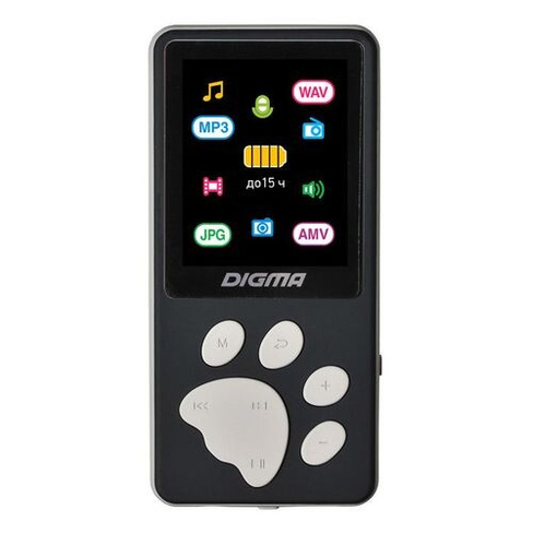 MP3 плеер Digma S4 flash 8ГБ черный/серый