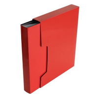 Папка Бюрократ DeLuxe DLVBOX80RED, 80шт вкладышей, A4, пластик, 0.7мм, красный 14 шт./кор.
