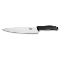 Нож кухонный Victorinox Swiss Classic, разделочный, 220мм, заточка прямая, стальной, черный [6.8003.22g]