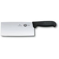 Нож кухонный Victorinox Fibrox, шеф, 180мм, заточка прямая, стальной, черный [5.4063.18]