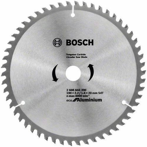 Пильный диск Bosch ECO ALU, универсальный, 190мм, 1.6мм, 20мм [2608644390]