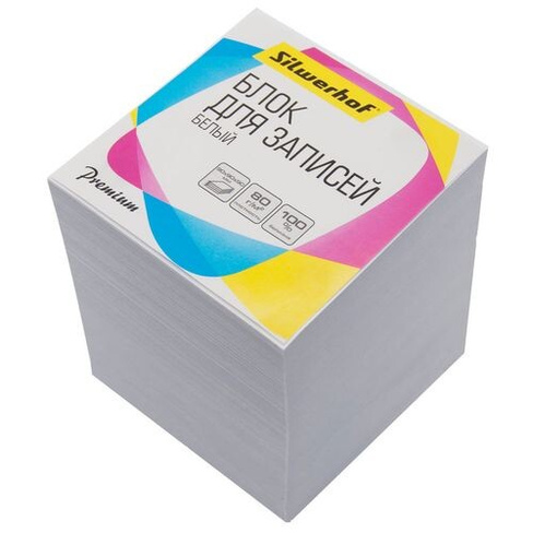 Блок для записей бумажный Silwerhof Премиум, 90x90x90, белый 12 шт./кор.