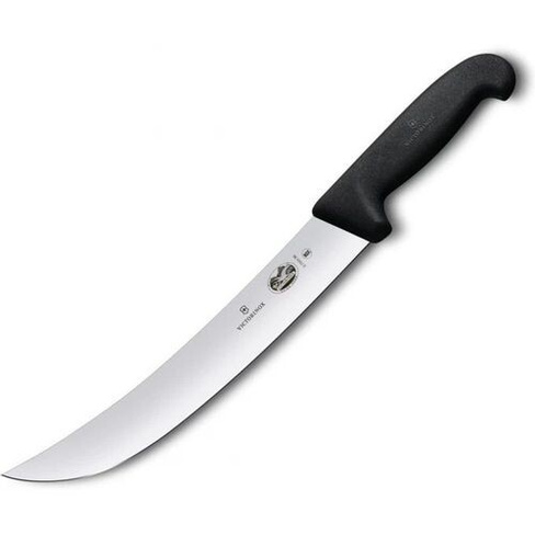 Нож кухонный Victorinox Fibrox, для стейка, 360мм, заточка прямая, стальной, черный [5.7303.36]