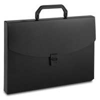 Портфель Бюрократ -BPP01BLCK, 1 отд., A4, пластик, 0.7мм, черный 14 шт./кор.