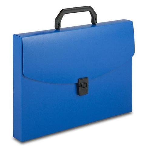 Портфель Бюрократ -BPP01BLUE, 1 отд., A4, пластик, 0.7мм, синий 14 шт./кор.
