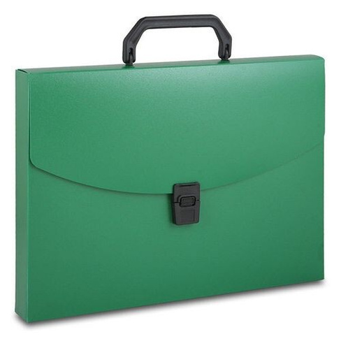 Портфель Бюрократ -BPP01GRN, 1 отд., A4, пластик, 0.7мм, зеленый 14 шт./кор.