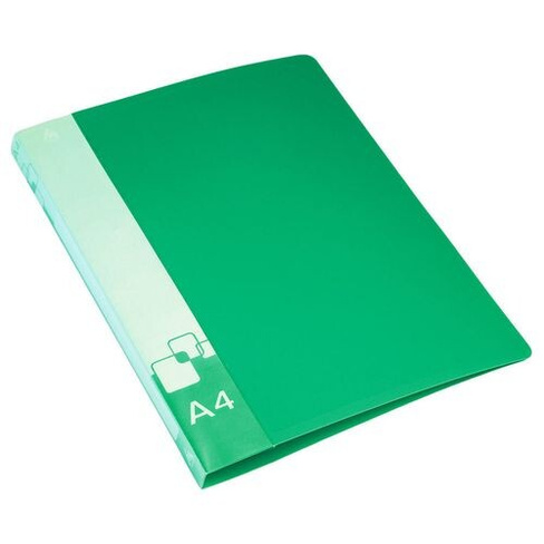Папка с зажимом Бюрократ -PZ07CGREEN, A4, пластик, 0.7мм, карман внутренний и торцевой с бумажной вставкой, зеленый 30 ш