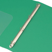 Папка на кольцах Бюрократ -0840/4RGRN, 4шт колец, О-образные, A4, 40мм корешок, пластик, 0.8мм, зеленый 16 шт./кор.