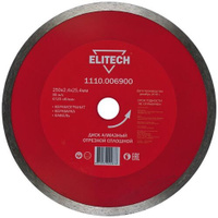Алмазный диск Elitech 1110.006900, по керамике, 250мм, 25.4мм, 1шт