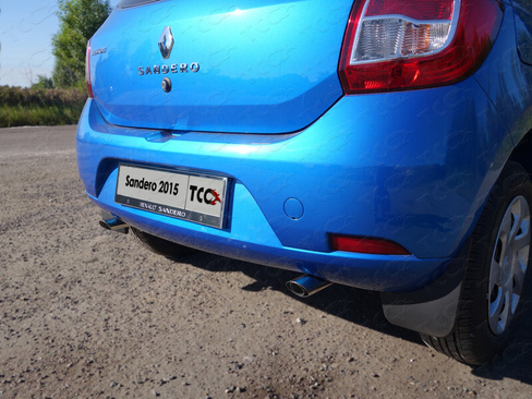 Декоративный глушитель 75/42,4 мм TCC (сталь) Renault Sandero 2013+