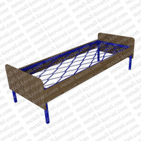 Кровать металлическая со спинками и царгами из ЛДСП ДКП-5