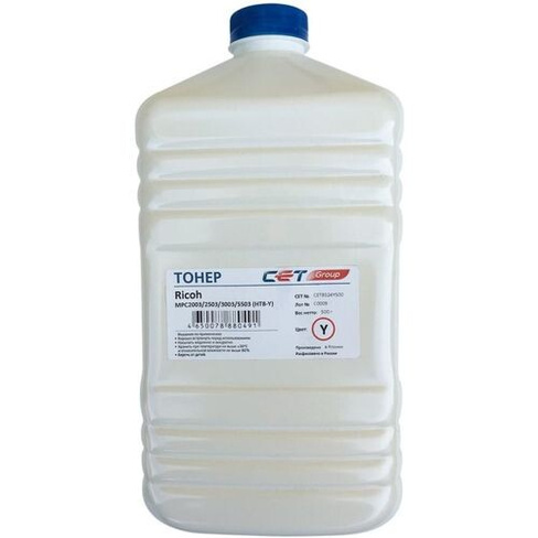 Тонер CET HT8-Y, для RICOH MPC2011/C2004/C2504/C3003/C307, IMC3000, желтый, 500грамм, бутылка