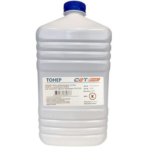 Тонер CET CE28-K, для KONICA MINOLTA Bizhub C258/308/368/227i/257i, черный, 500грамм, бутылка
