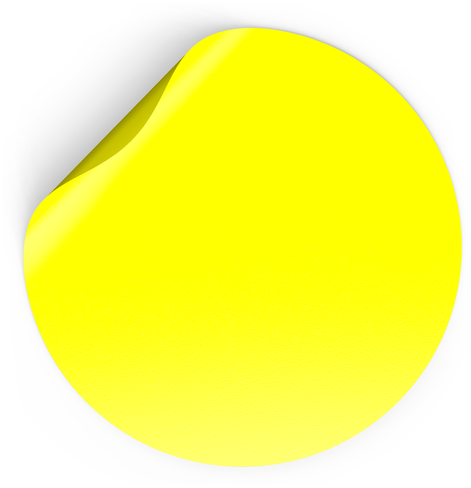 Желтый круг, знак Осторожно контрастная маркировка D150