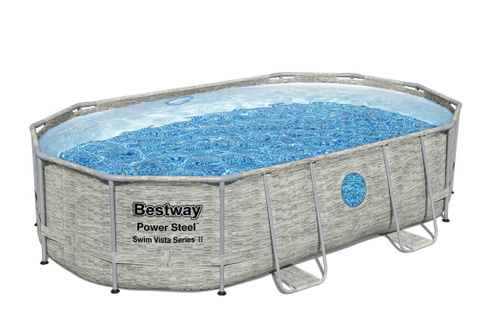 Каркасный овальный бассейн Bestway "Ротанг" 488х305х107 см + песочный ф/н