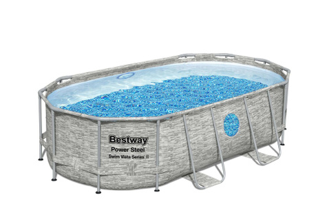 Каркасный овальный бассейн Bestway "Ротанг", 427х250х100 см + фильтр-насос