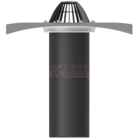 ВФ-Ф Кровельная воронка TERMOCLIP с обжимным фланцем в комплекте с листвоуловителем и ПВХ фартуком полиэтилен, 110x165 м
