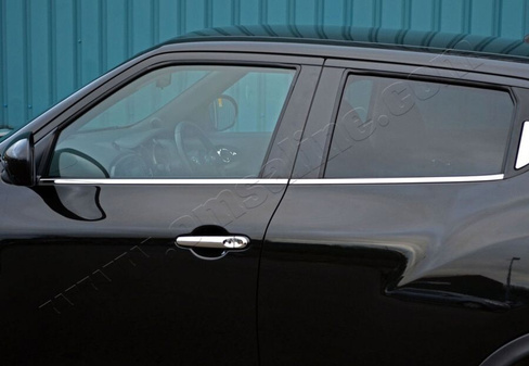 Накладки на нижние молдинги стекол Omsa 4 шт, сталь Nissan Juke 2010-2019