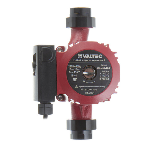 Циркуляционный насос для систем отопления Valtec RS 25/8-180 DN25 подъем 8 м 180 мм с гайками (VRS.258.18.0)