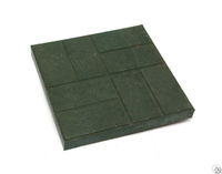 Плитка полимерпесчаная 8 кирпичей, 330х330 мм, толщина 35 мм зеленая