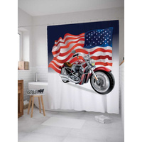 Шторка-занавеска для ванной JOYARTY На мотоцикле по Америке