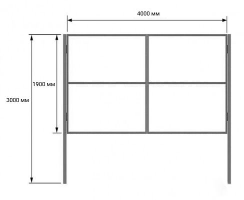 Ворота из профильной трубы 40х40 чертеж
