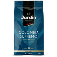 Кофе в зернах Jardin Colombia Supremo (темная обжарка), темная обжарка, 1 кг