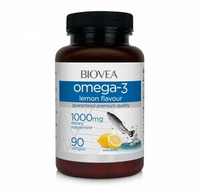 Biovea Омега-3 рыбий жир c лимонным вкусом капсулы 1000 мг 90 шт Фармацевтическая компания ОМ
